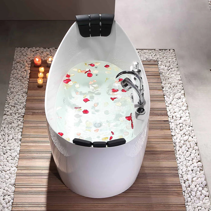 Empava 59 in. Whirlpool Freestanding Acrylic Bathtub