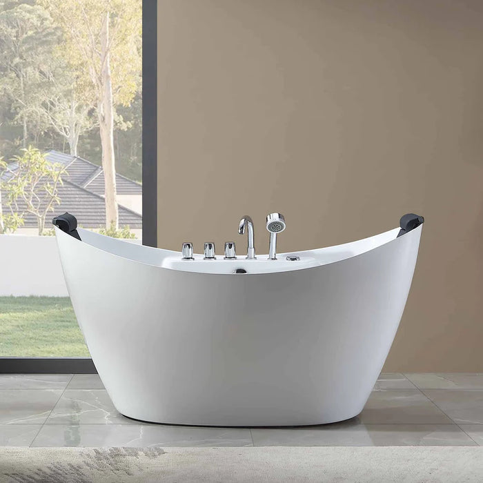 Empava 59 in. Whirlpool Freestanding Acrylic Bathtub