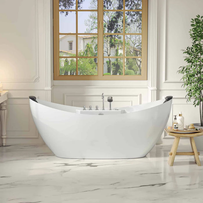 Empava 59 in. Whirlpool Freestanding Acrylic Bathtub