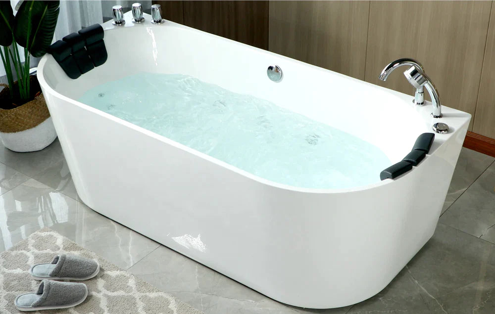 Empava 59 in. Whirlpool Acrylic Alcove Bathtub