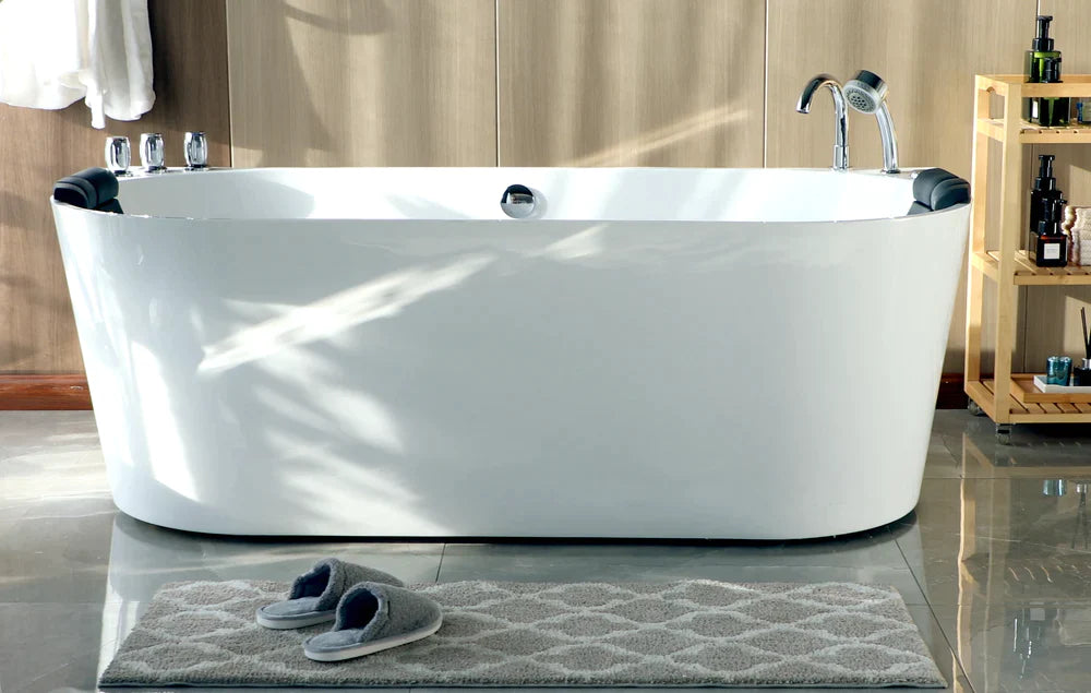 Empava 59 in. Whirlpool Acrylic Alcove Bathtub