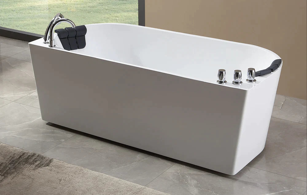 Empava 59 in. Whirlpool Acrylic Alcove Bathtub