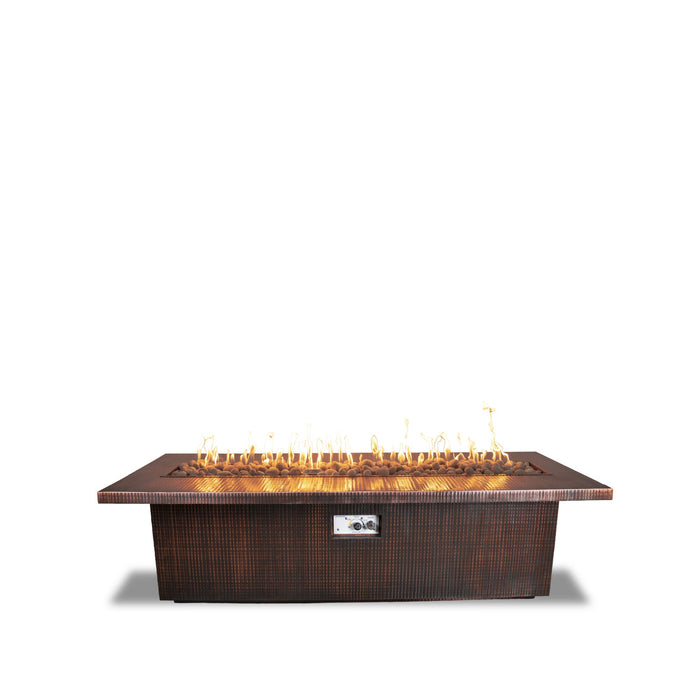 The Outdoor Plus Rectangular Fremont 24" Fire Table Copper