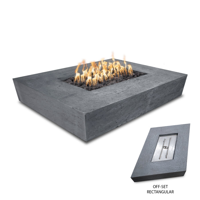 The Outdoor Plus 58" Rectangular Heiko Fire Pit - GFRC Concrete - Natural Gas