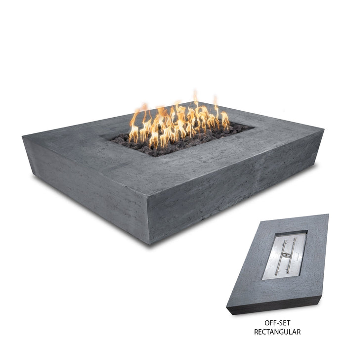 The Outdoor Plus 58" Rectangular Heiko Fire Pit - GFRC Concrete - Liquid Propane