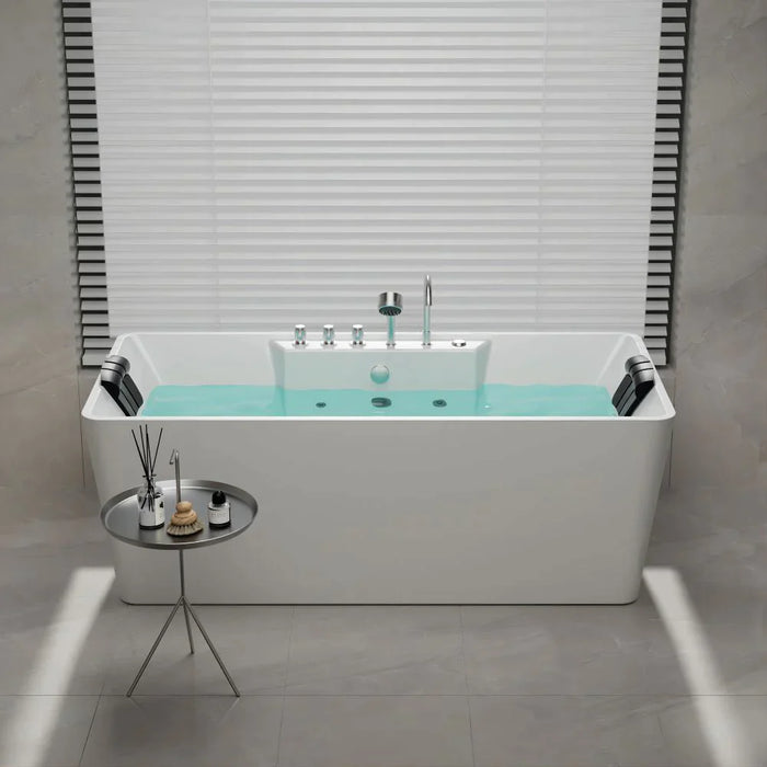 Empava 59 in. Whirlpool Freestanding Acrylic Bathtub