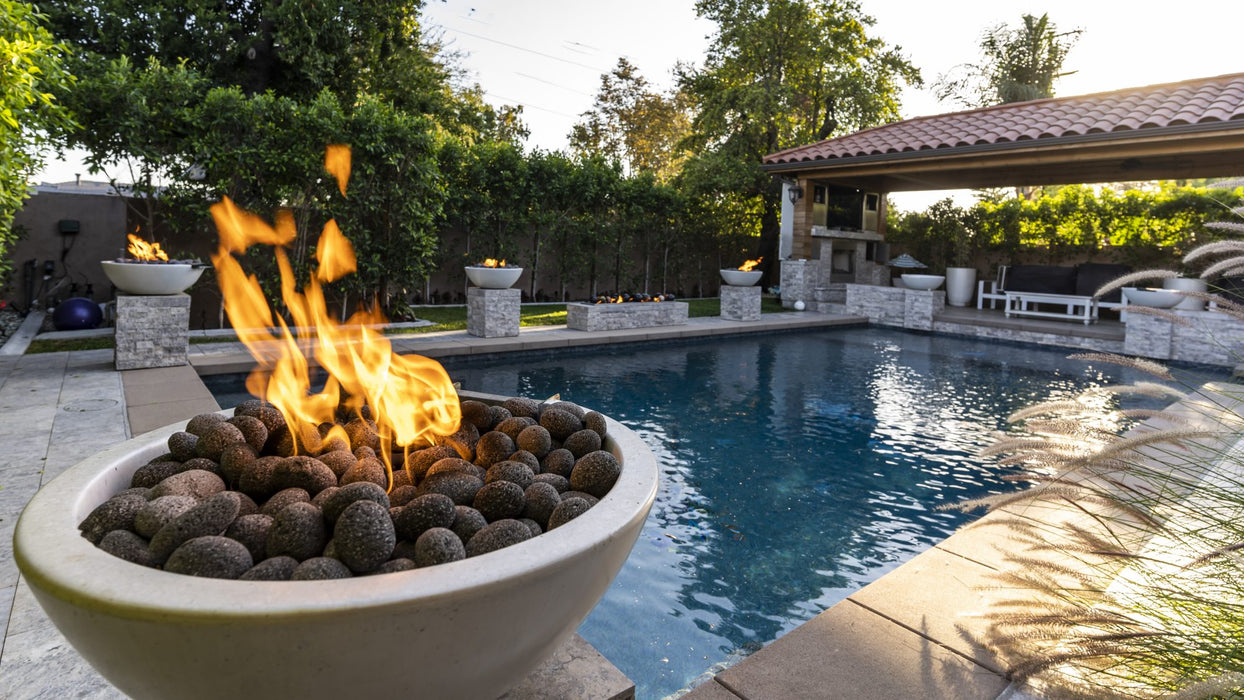 The Outdoor Plus Round Luna Fire Bowl - GFRC Concrete