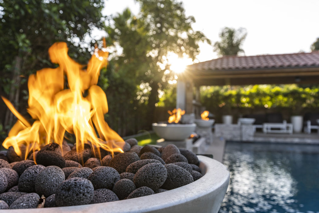 The Outdoor Plus Round Luna Fire Bowl - GFRC Concrete