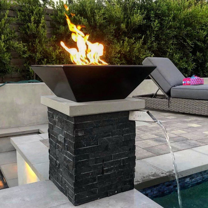 The Outdoor Plus Square Maya Fire Bowl - GFRC Concrete