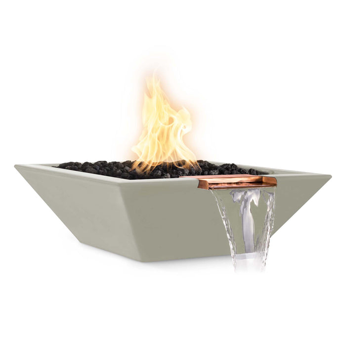 The Outdoor Plus 24" Maya Fire & Water Bowl - GFRC Concrete