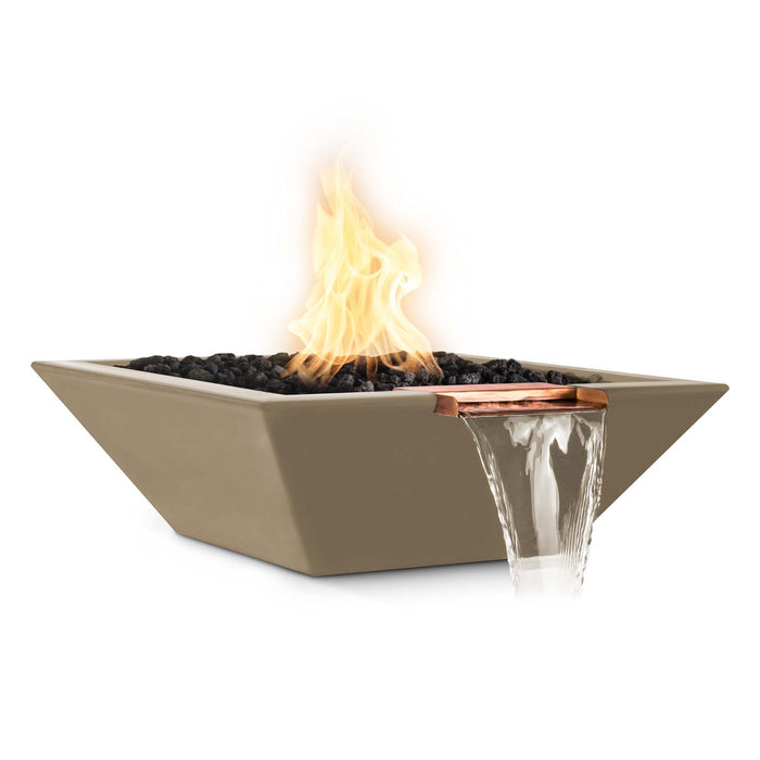 The Outdoor Plus 24" Maya Fire & Water Bowl - GFRC Concrete