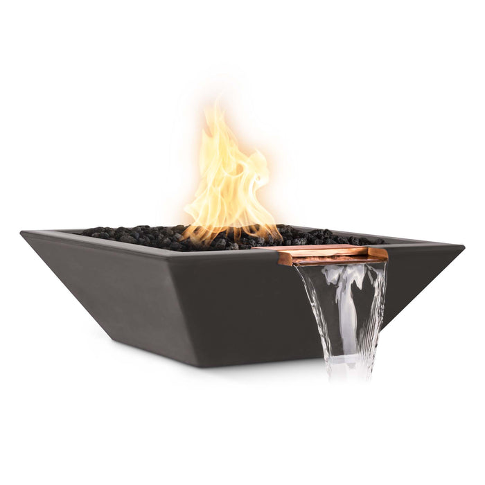 The Outdoor Plus 30" Maya Fire & Water Bowl - GFRC Concrete