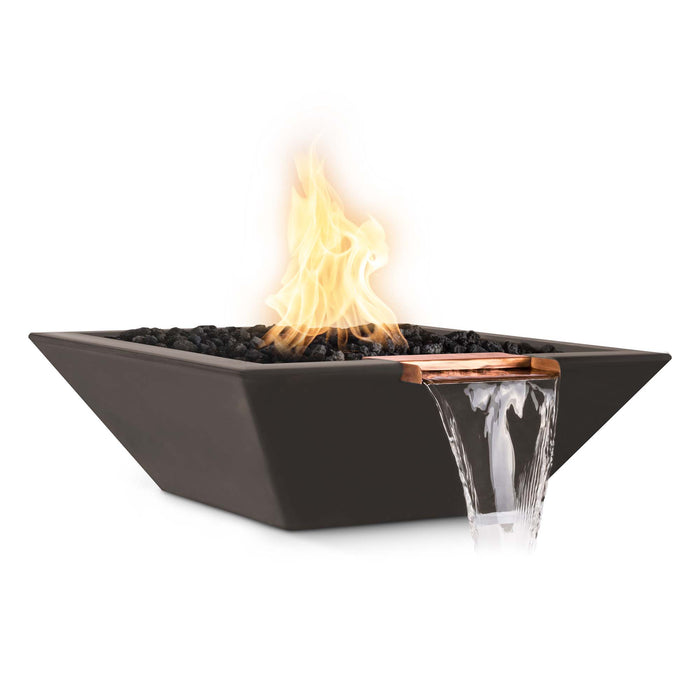 The Outdoor Plus 24" Maya Fire & Water Bowl - GFRC Concrete