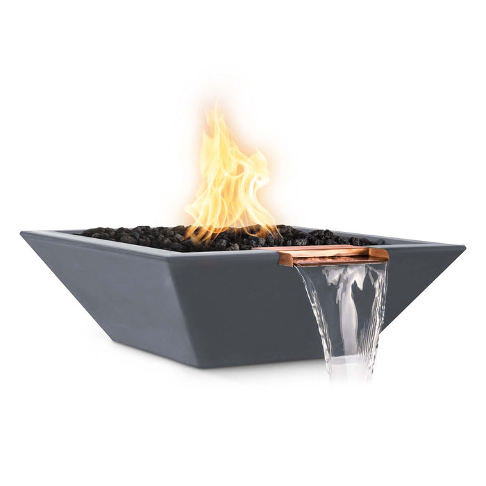 The Outdoor Plus 24" Maya Fire & Water Bowl - GFRC Concrete