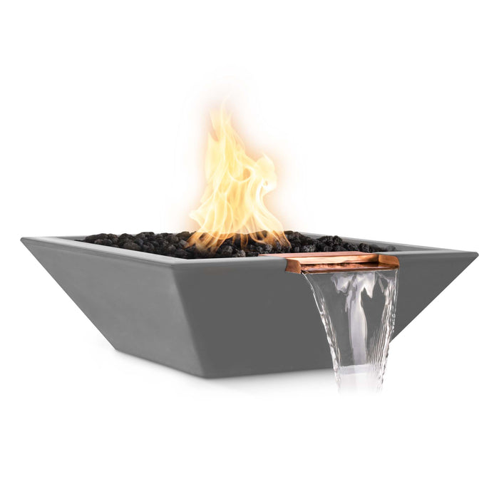 The Outdoor Plus 24" Maya Fire & Water Bowl - GFRC Concrete