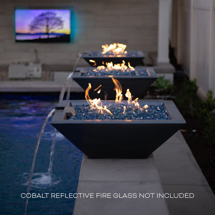 The Outdoor Plus 24" Maya Fire & Water Bowl - GFRC Concrete