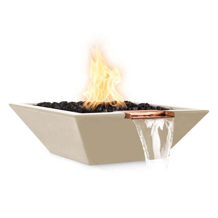 The Outdoor Plus 30" Maya Fire & Water Bowl - GFRC Concrete