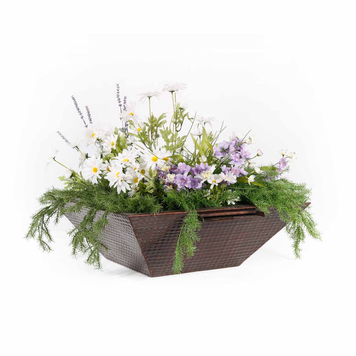 The Outdoor Plus Maya Hammered Copper Planter & Water Bowl