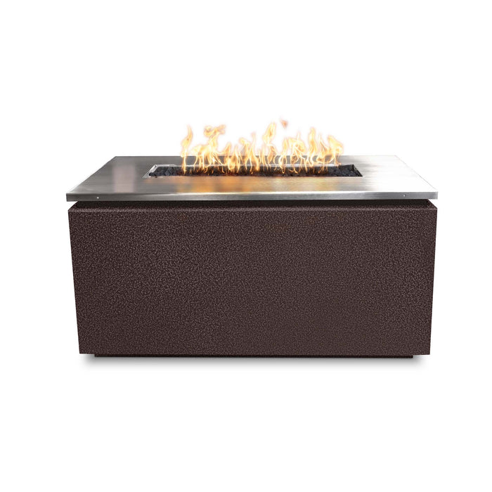 The Outdoor Plus 46" Rectangular Merona Fire Table - Stainless Steel Top & Corten Steel Base