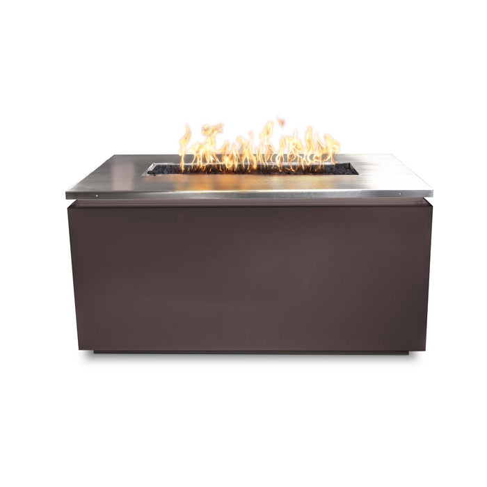 The Outdoor Plus 46" Rectangular Merona Fire Table - Stainless Steel Top & Corten Steel Base