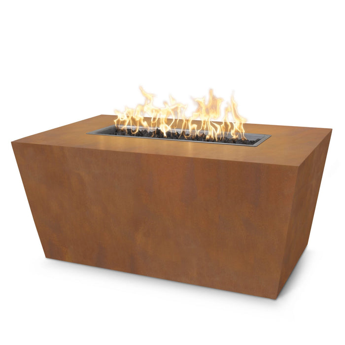 The Outdoor Plus Rectangular Mesa Fire Pit - Corten Steel