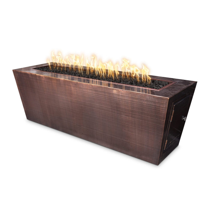 The Outdoor Plus Rectangular Mesa Fire Pit - Hammered Copper