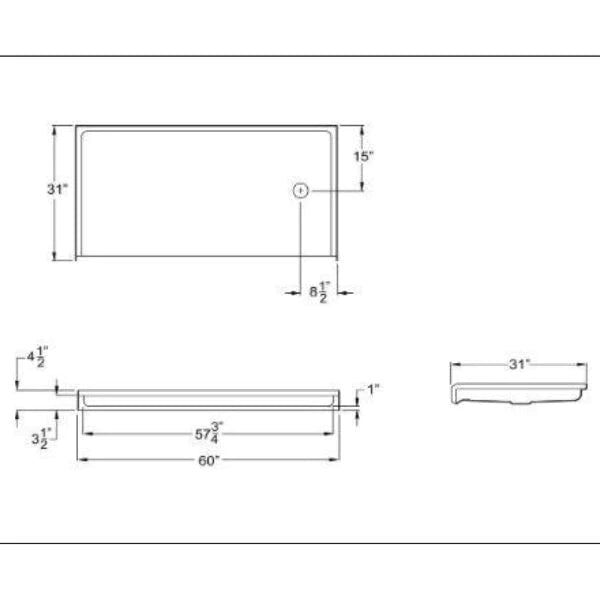 Mobility Bathworks Barrier Free Walk-in Shower 5430