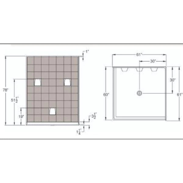 Mobility Bathworks Barrier Free Walk-in Shower 6060