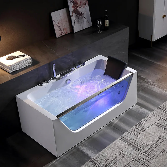 Empava 59 in. Whirlpool Rectangular Bathtub