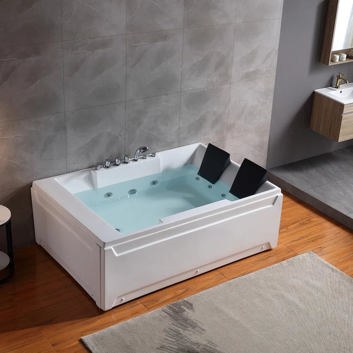 Empava 72 in. Whirlpool Rectangular Bathtub