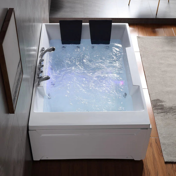 Empava 72 in. Whirlpool Rectangular Bathtub