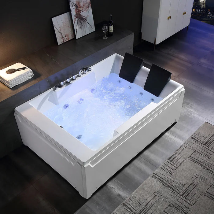Empava 72 in. Whirlpool Rectangular Bathtub