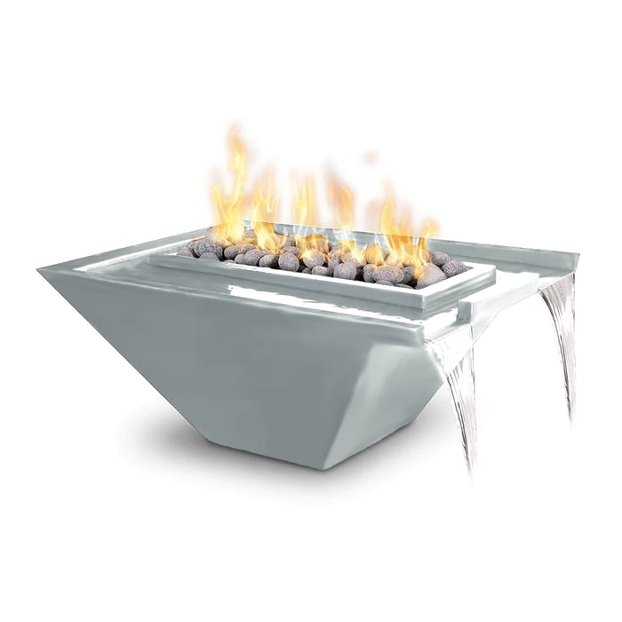 The Outdoor Plus 30" Rectangular Nile Fire & Water Bowl - Powder Coated Metal