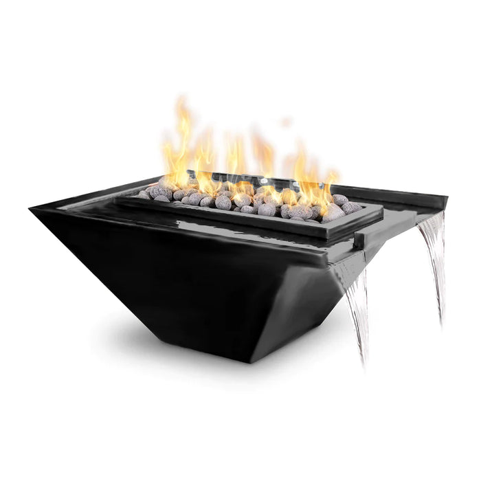 The Outdoor Plus 30" Rectangular Nile Fire & Water Bowl - Powder Coated Metal