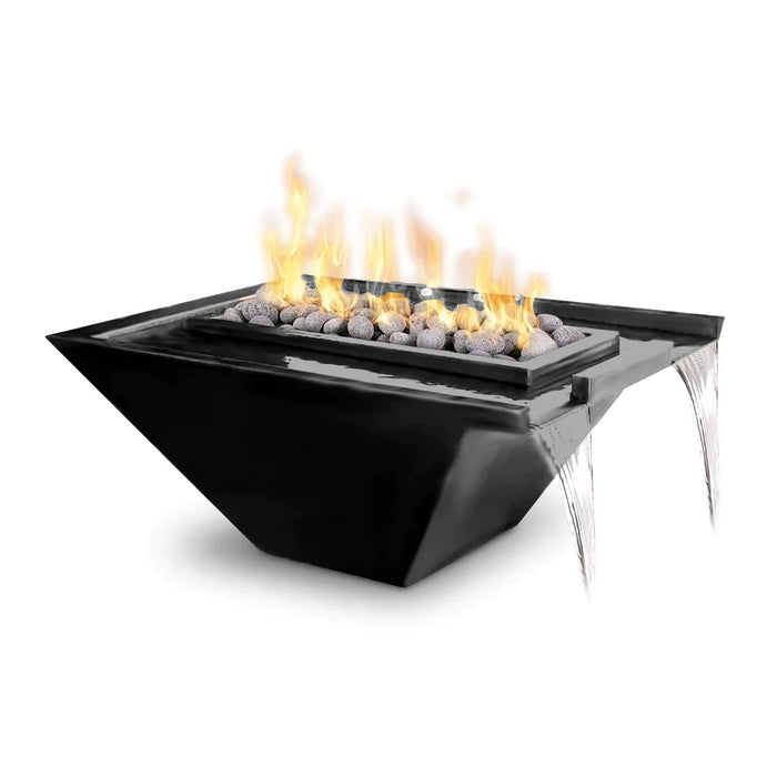 The Outdoor Plus 36" Rectangular Nile Fire & Water Bowl - Powder Coated Metal