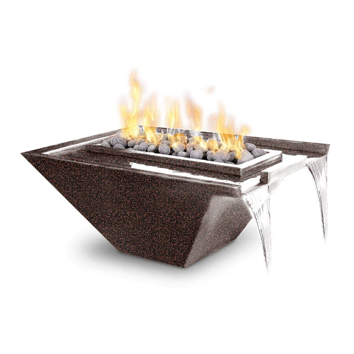 The Outdoor Plus 30" Rectangular Nile Fire & Water Bowl - Powder Coated Metal