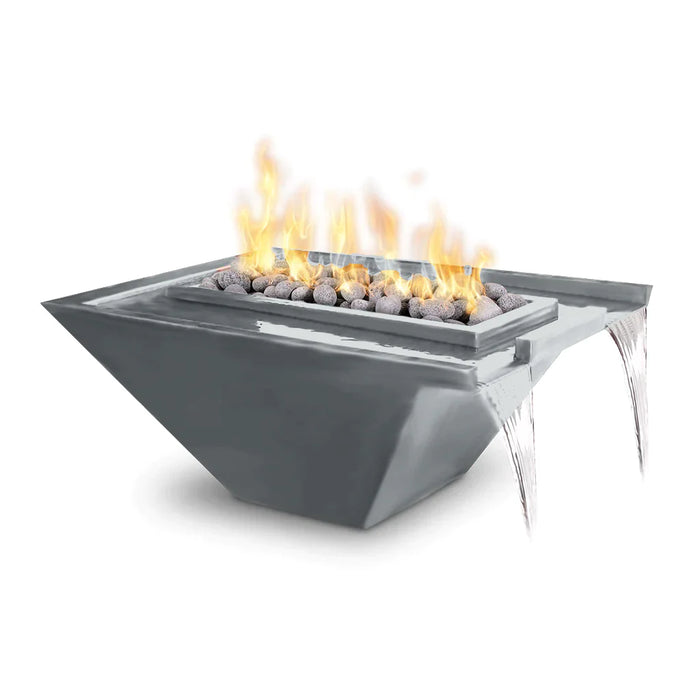 The Outdoor Plus 36" Rectangular Nile Fire & Water Bowl - Powder Coated Metal