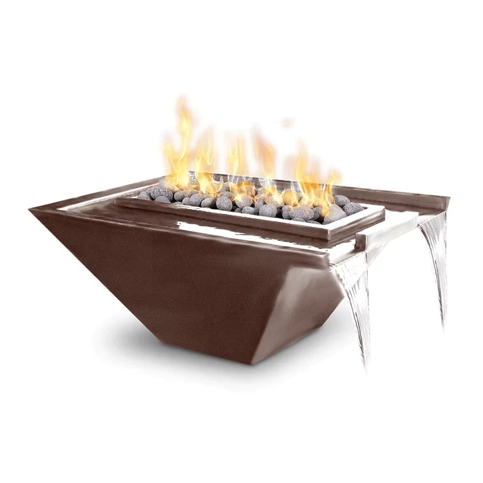 The Outdoor Plus 36" Rectangular Nile Fire & Water Bowl - Powder Coated Metal