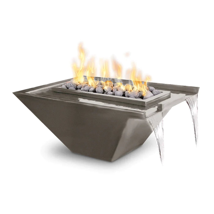 The Outdoor Plus 36" Rectangular Nile Fire & Water Bowl - Powder Coated Metal