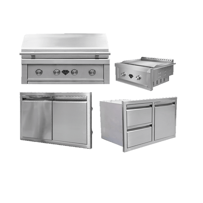 The Outdoor Plus Outdoor Kitchen Kit 3 Stainless Steel Natural Gas DG-PAKG3NG