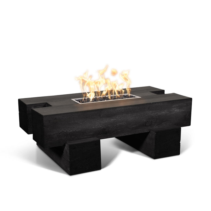 The Outdoor Plus 60" Rectangular Palo Fire Pit - Wood Grain GFRC Concrete