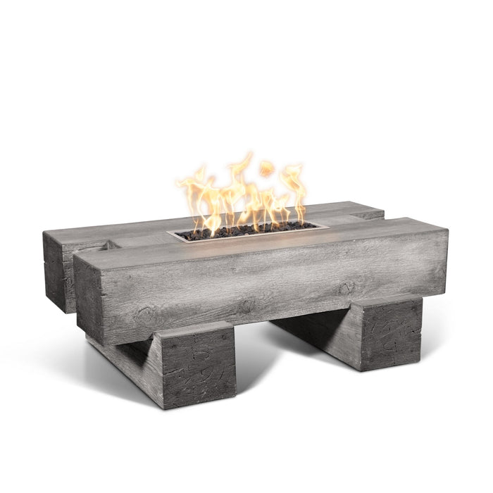 The Outdoor Plus 60" Rectangular Palo Fire Pit - Wood Grain GFRC Concrete