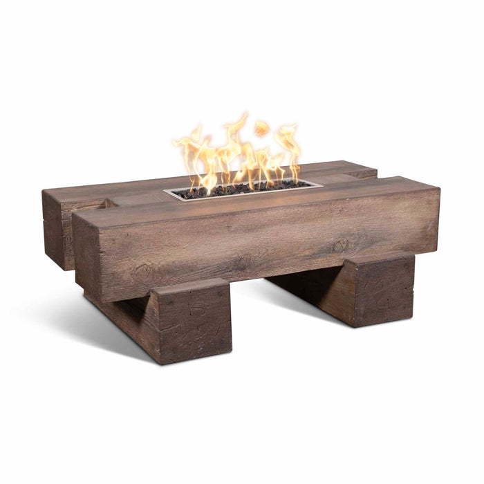 The Outdoor Plus 60" Rectangular Palo Fire Pit - Wood Grain GFRC Concrete