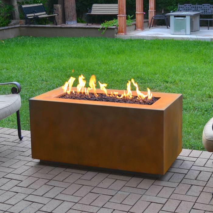 The Outdoor Plus Rectangular Pismo Fire Pit - Corten Steel