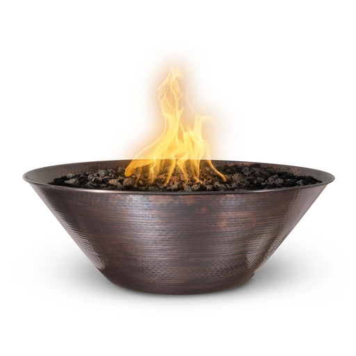 The Outdoor Plus Remi Hammered Copper Fire Bowl - Match Lit