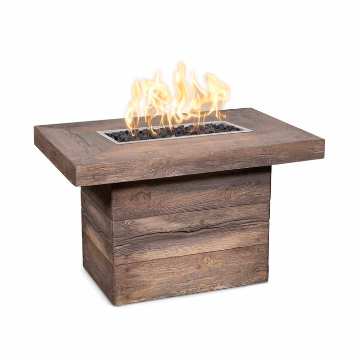 The Outdoor Plus 36" Rectangular Alberta Fire Table - Wood Grain GFRC Concrete