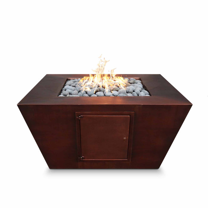 The Outdoor Plus Square Redan Fire Pit - Hammered Copper