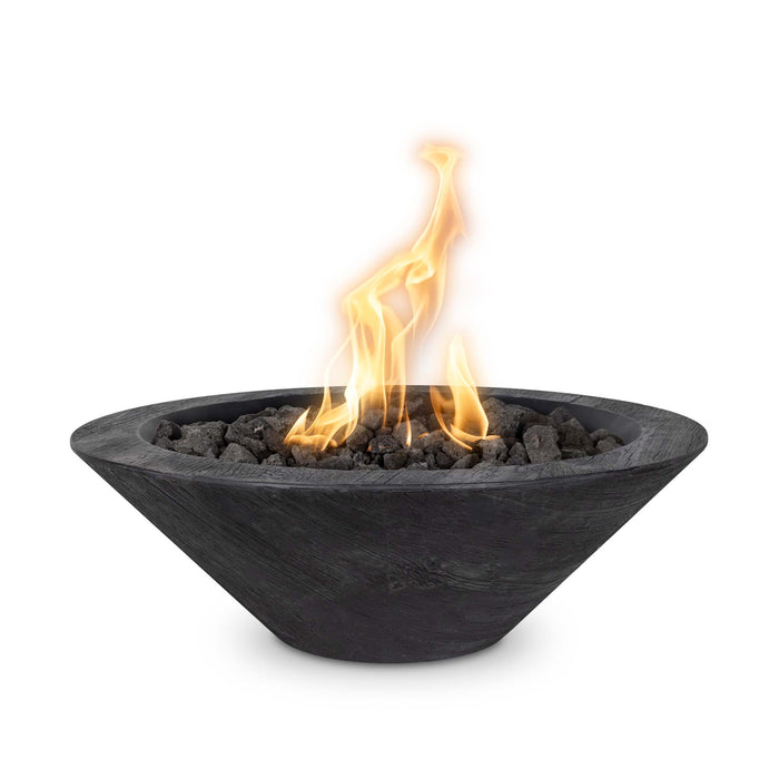 The Outdoor Plus Round Cazo Fire Bowl - Wood Grain GFRC Concrete