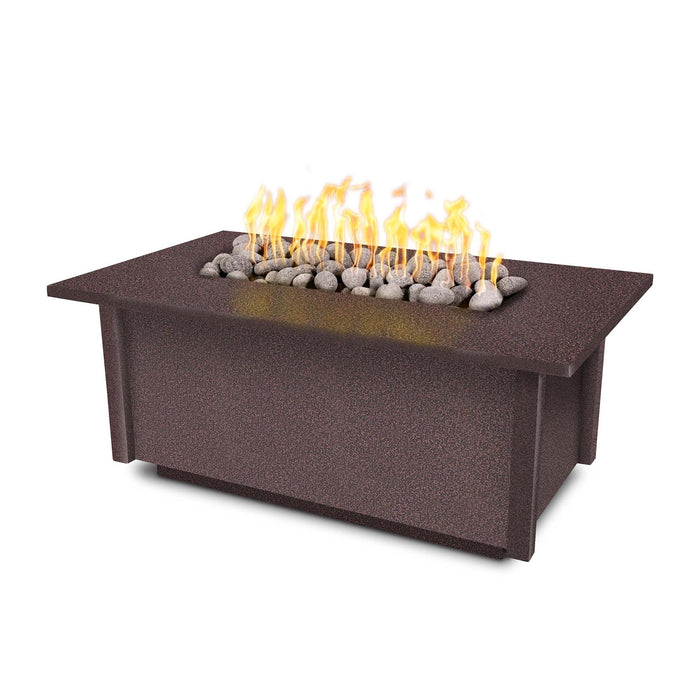 The Outdoor Plus Rectangular Salinas Fire Table Hammered Copper