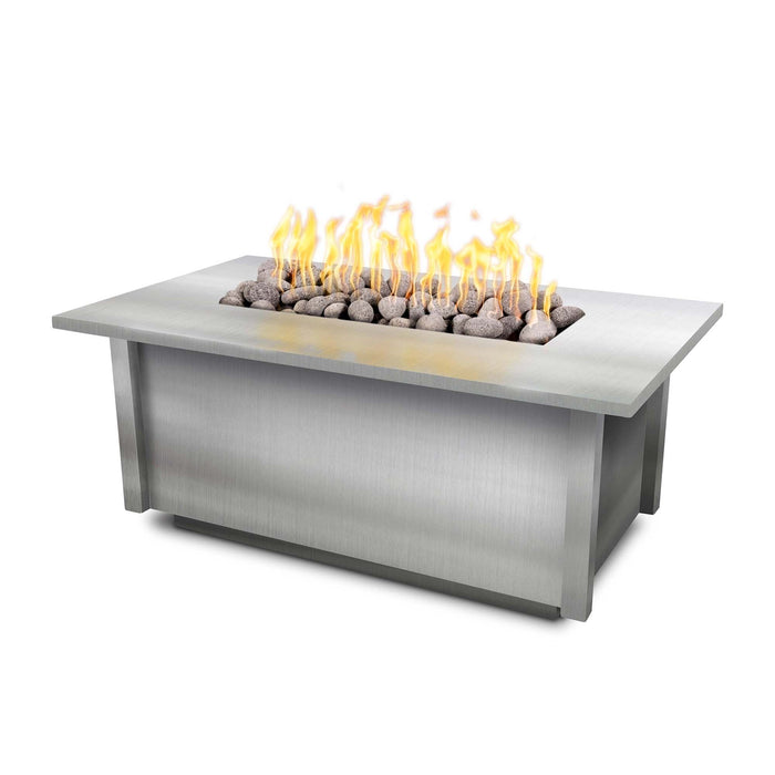 The Outdoor Plus Rectangular Salinas Fire Table Stainless Steel